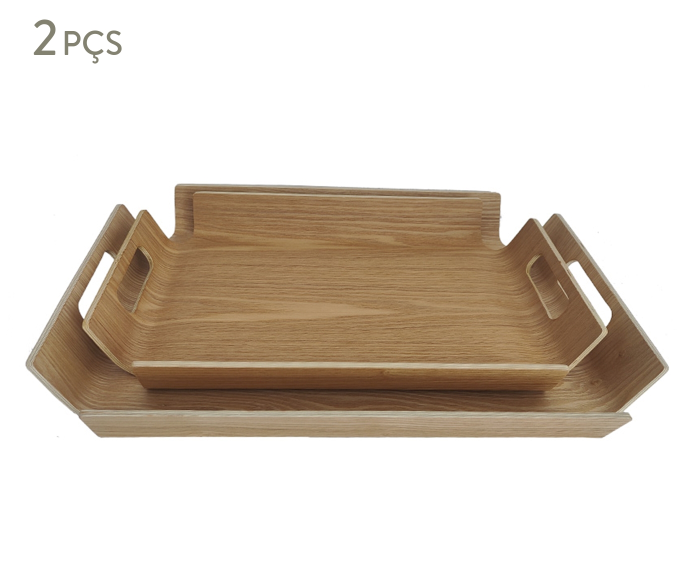 Jogo de Bandejas Decorativas Teak Natuarl - image 0
