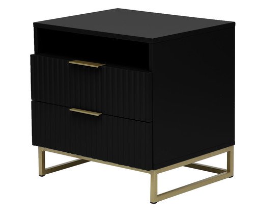 Mesa de Cabeceira Ondulada Preto image number 0
