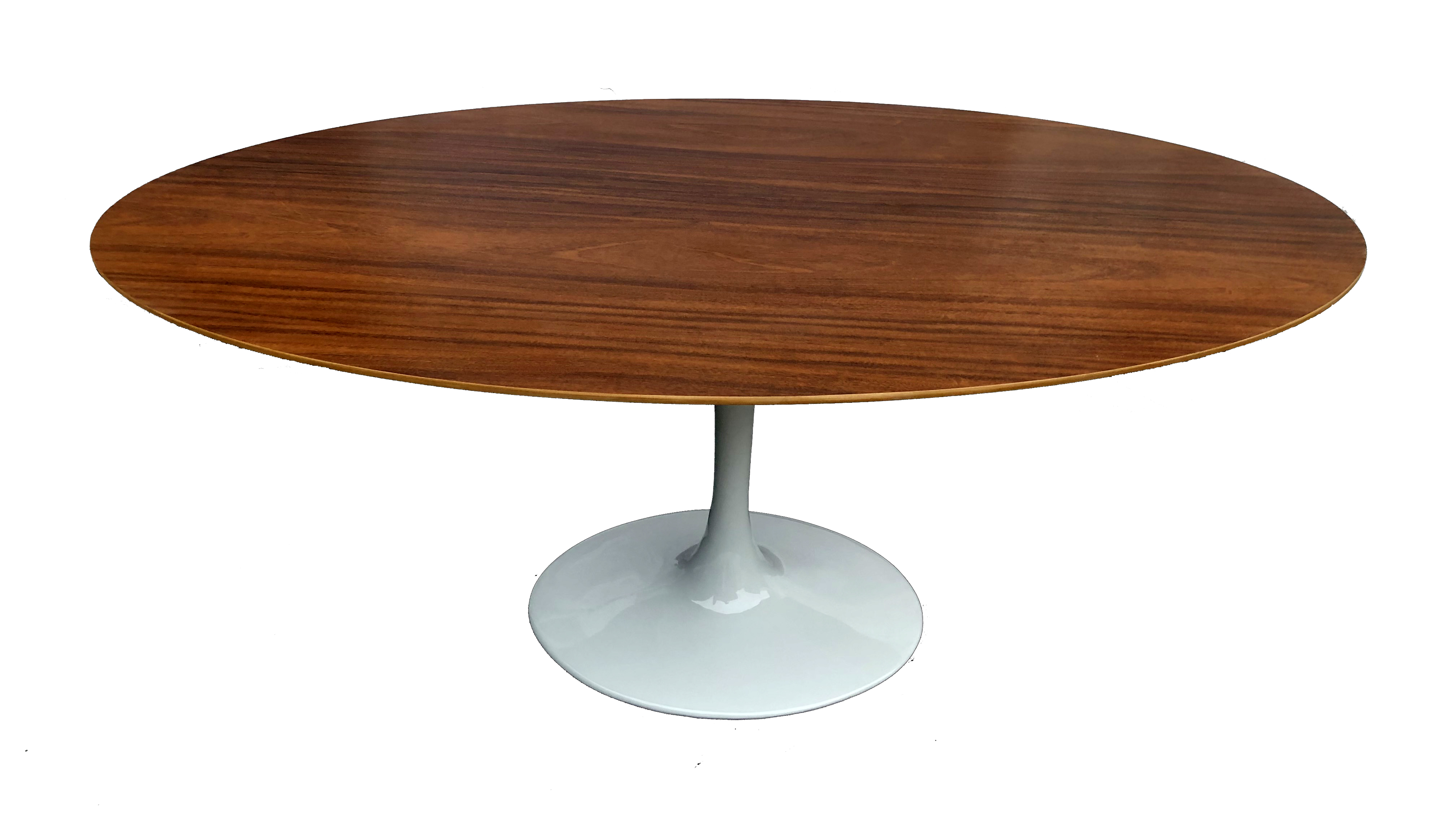 Mesa Saarinen Oval Imbuia Base Branca - image 1