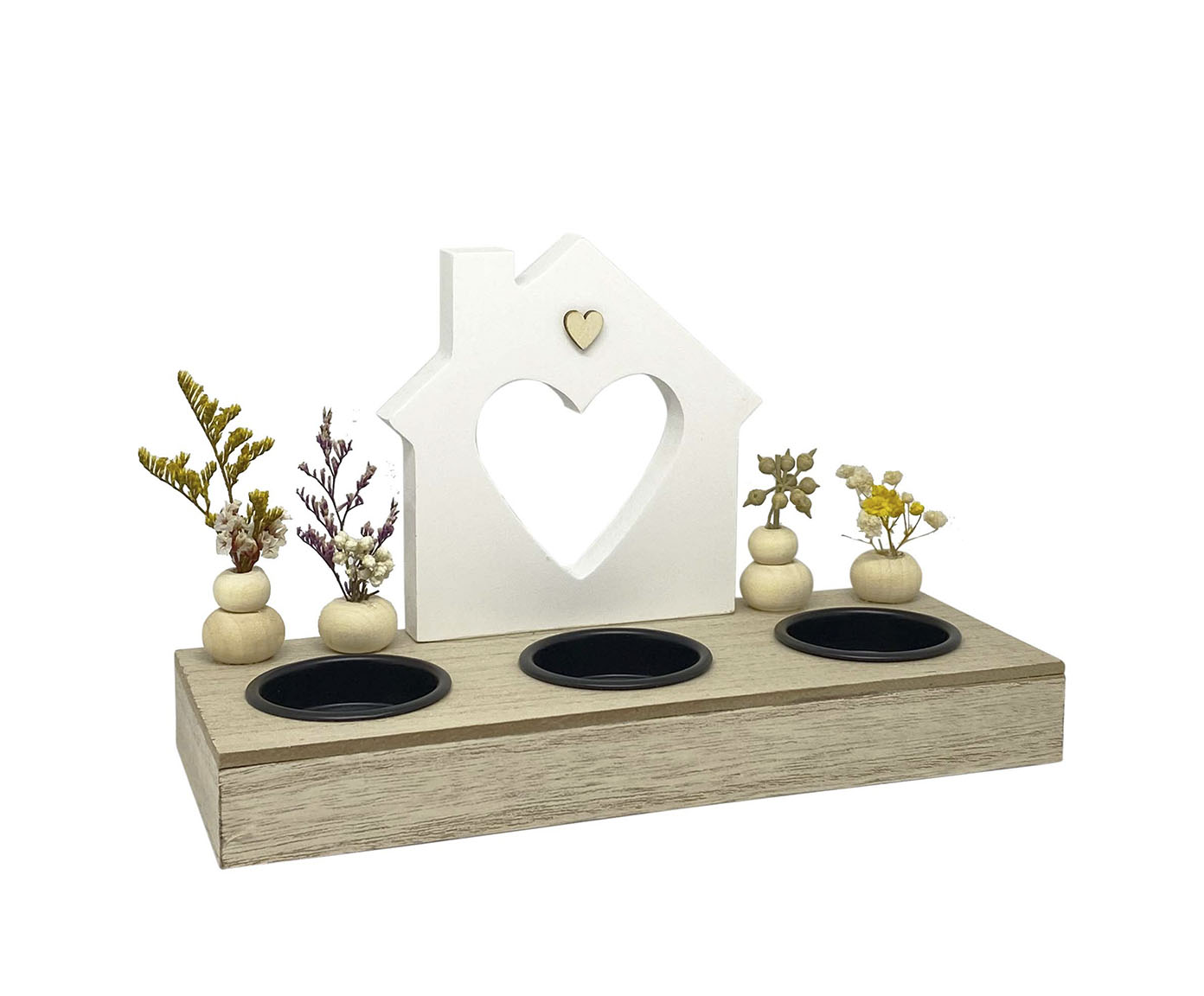 Decor Mesa Town 3 Cand Natural e Branco - image 1