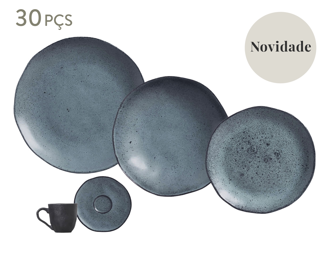 Aparelho de Jantar Org&acirc;nico Petroleum Azul 30 pe&ccedil;as - image 0