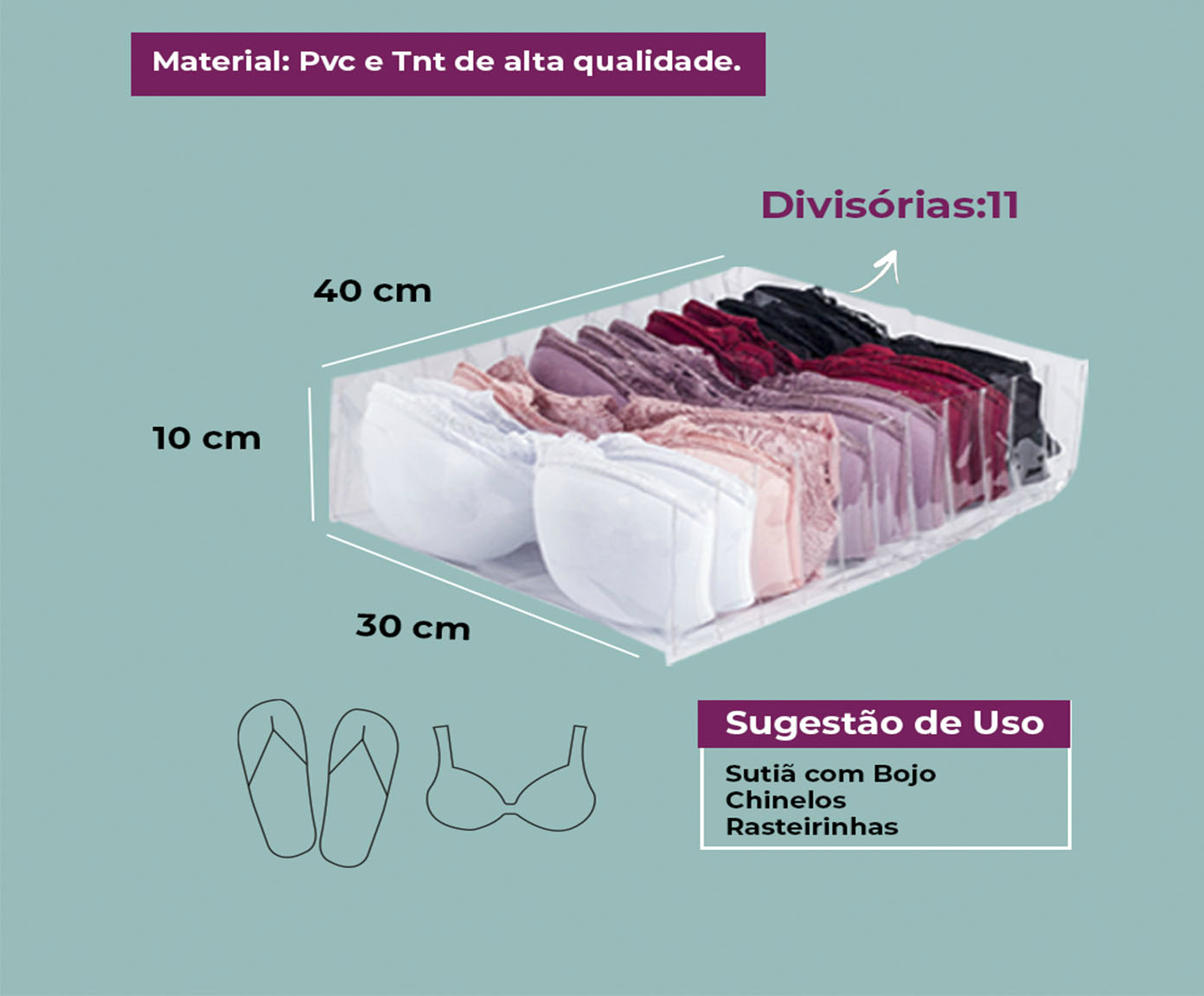 Organizador Colmeia Cristal Premium GG Branco - image 1