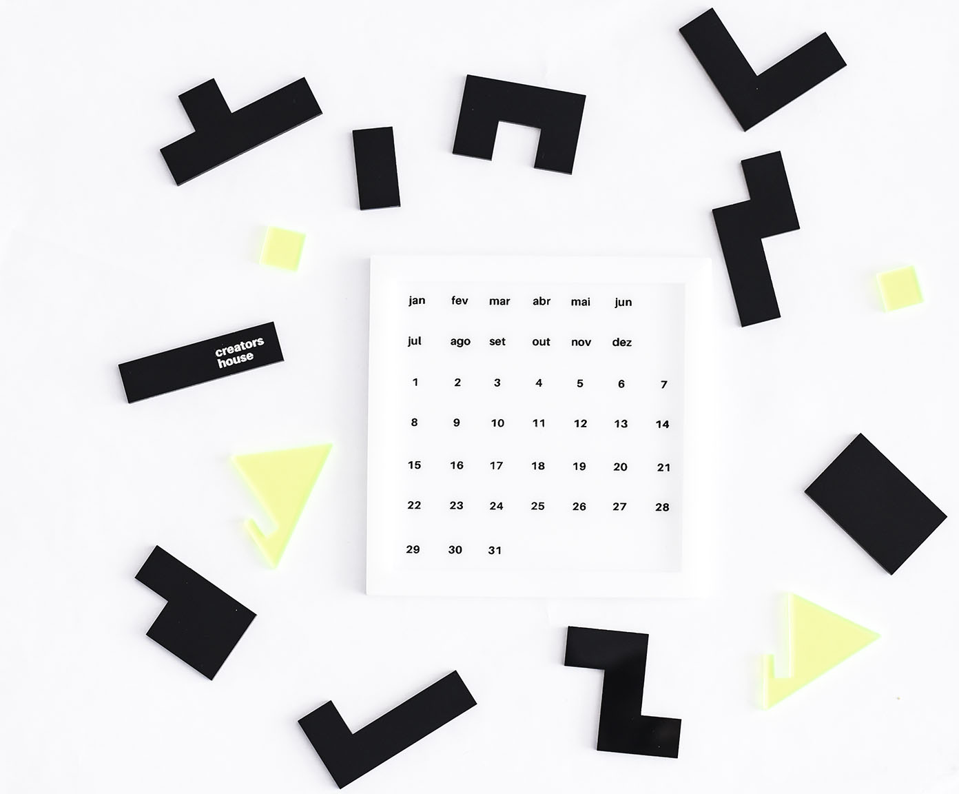 Calend&aacute;rio de Mesa Criativo Puzzle Planner Preto image number 3