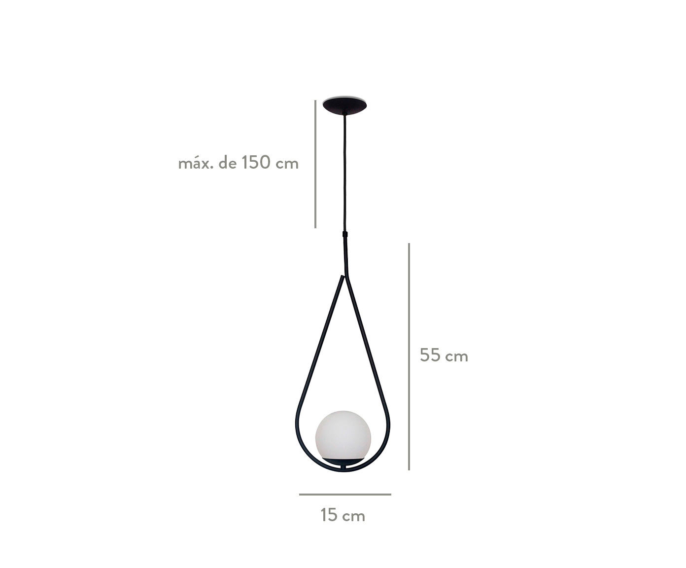Pendente Gota Preto  - Bivolt image number 2