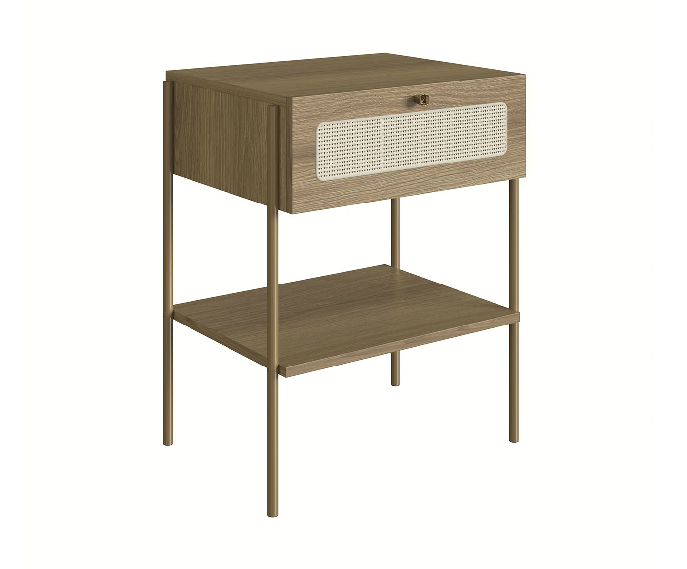Mesa de Cabeceira Industrial Hanover e Dourado - image 0