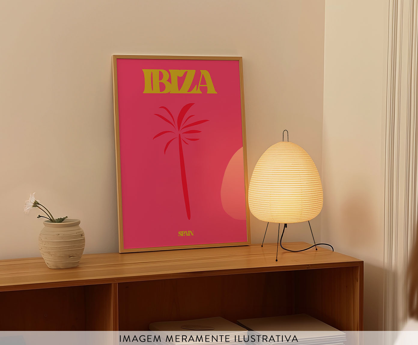 Quadro Ibiza com Moldura em Madeira image number 2