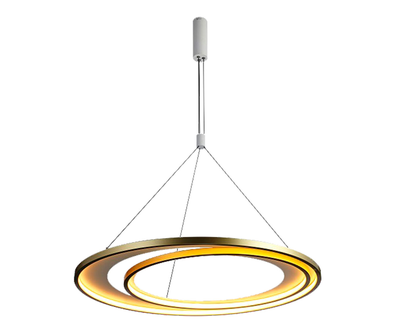 Pendente Loop Branco e Dourado Bivolt - image 1