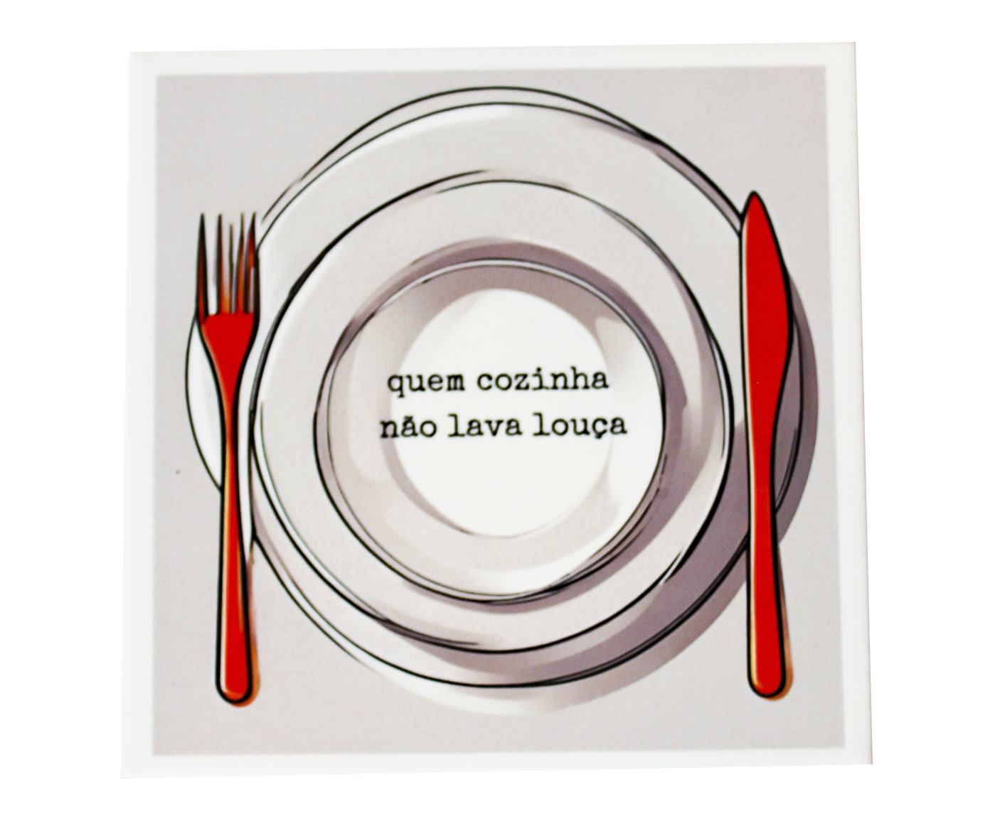 Azulejo Decorativo "Quem cozinha n&atilde;o lava Lou&ccedil;a" - image 0