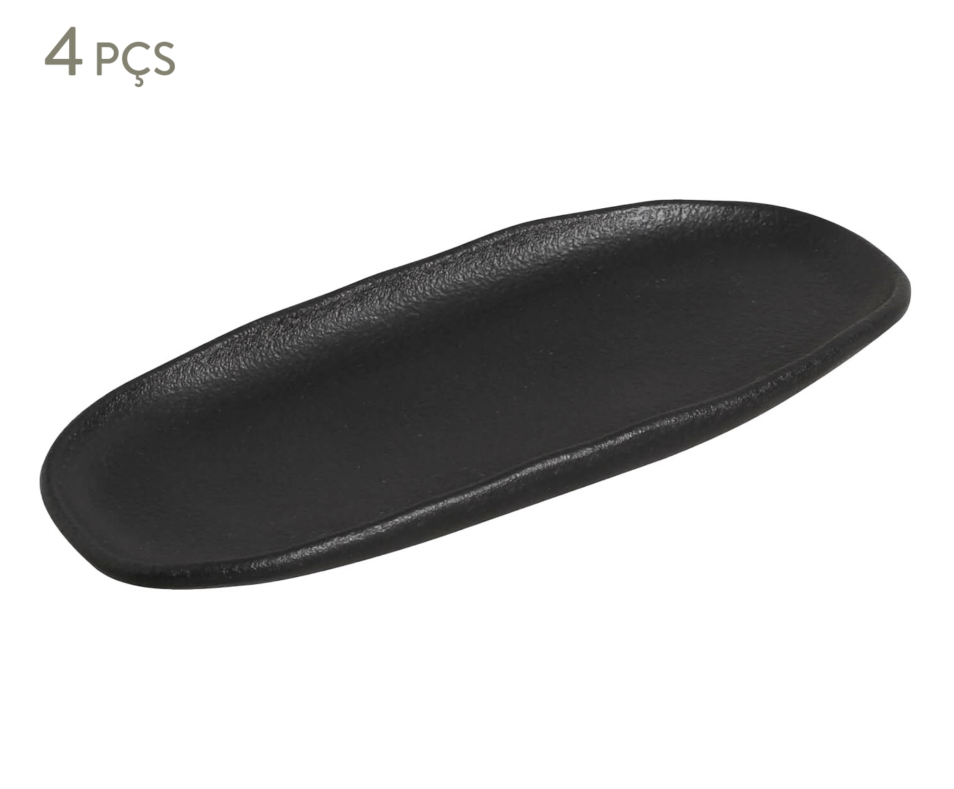 Jogo de Travessas Oval Rasa Pequena Preto Matte Preto - image 0