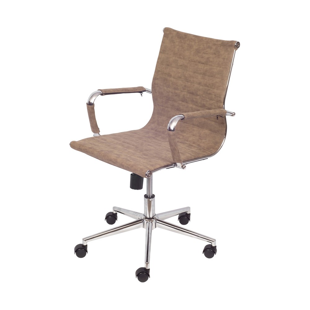 Cadeira com Rod&iacute;zios Baixa Office Eames Esteirinha Castanho - image 0