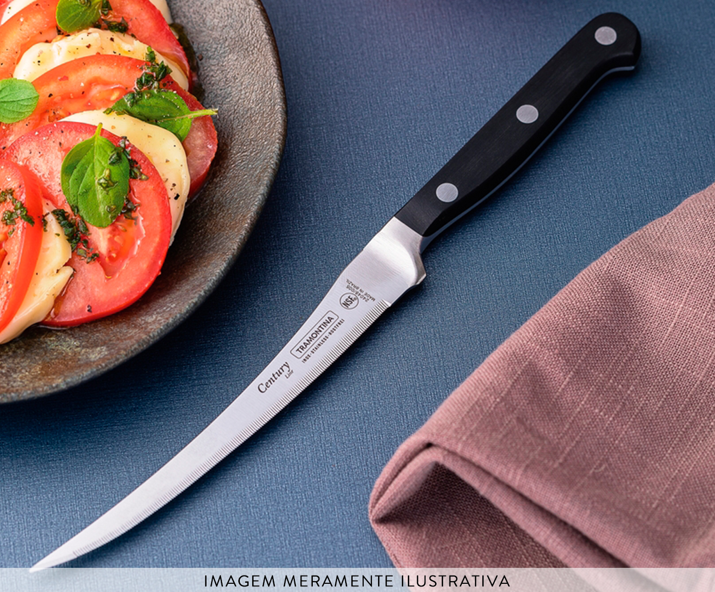 Faca para Tomate em Inox Agile 5" - Preta - image 1