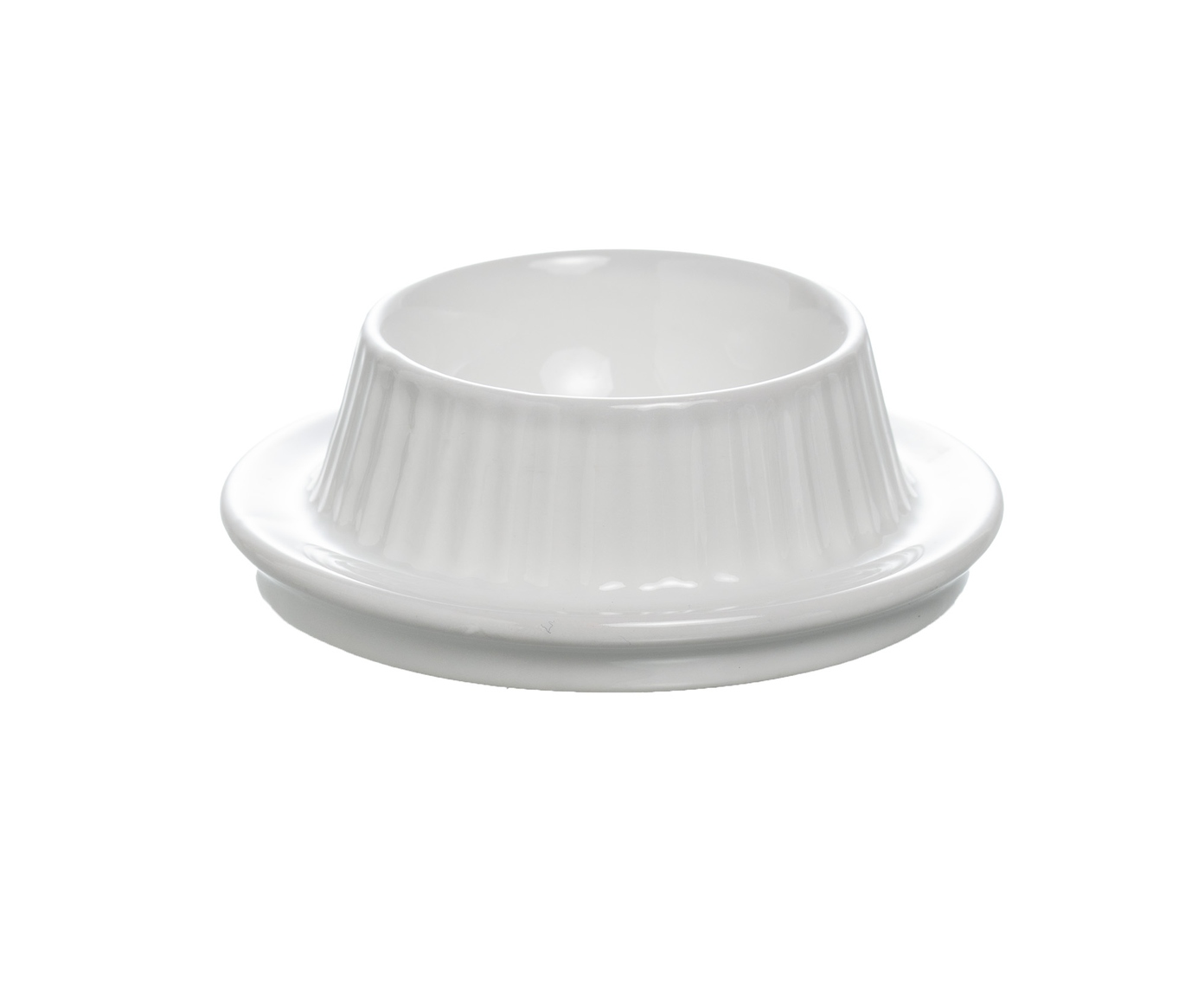 Manteigueira com tampa e pires Blanc em porcelana branco image number 2