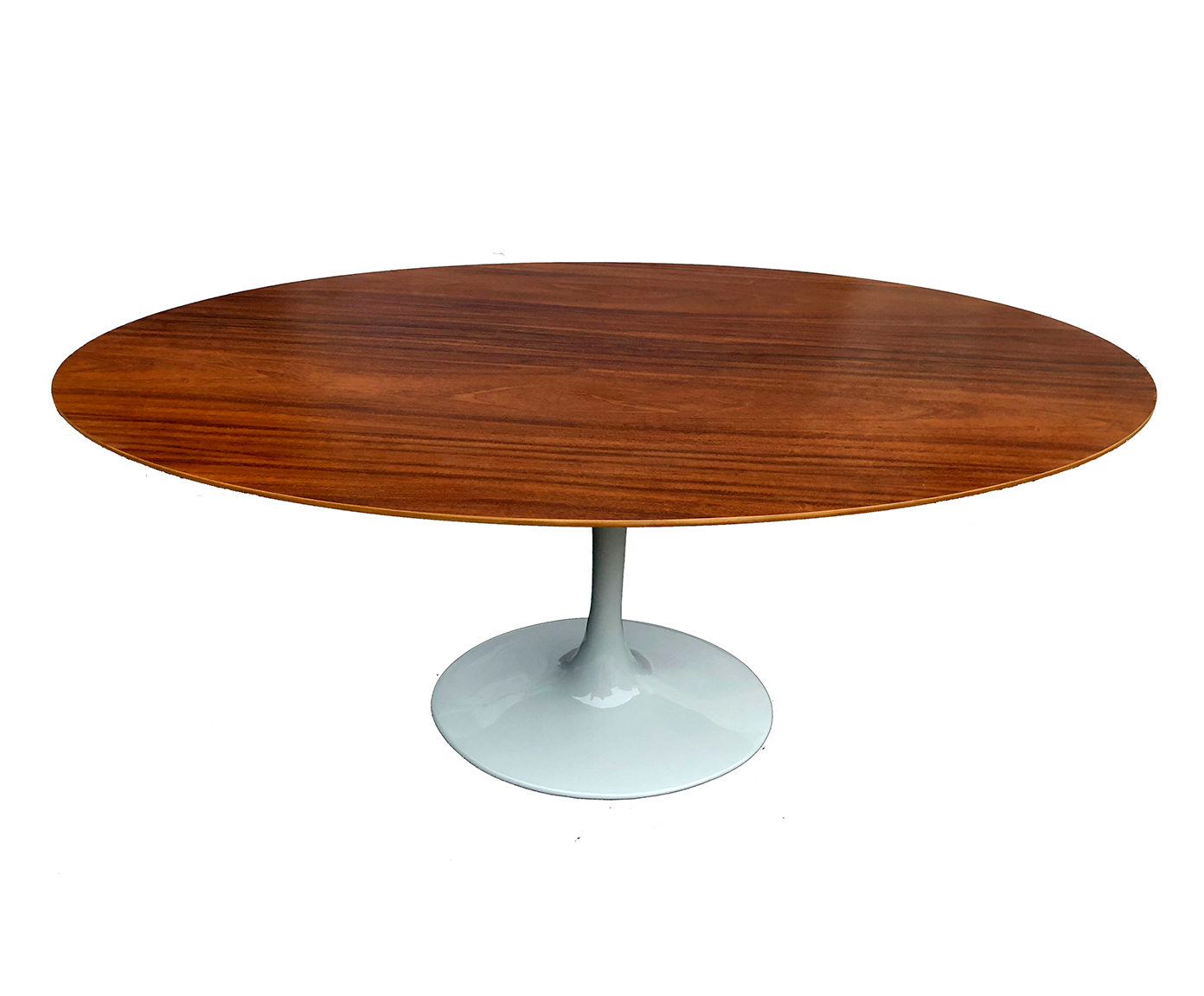 Mesa Saarinen Oval Imbuia Base Branca - image 1