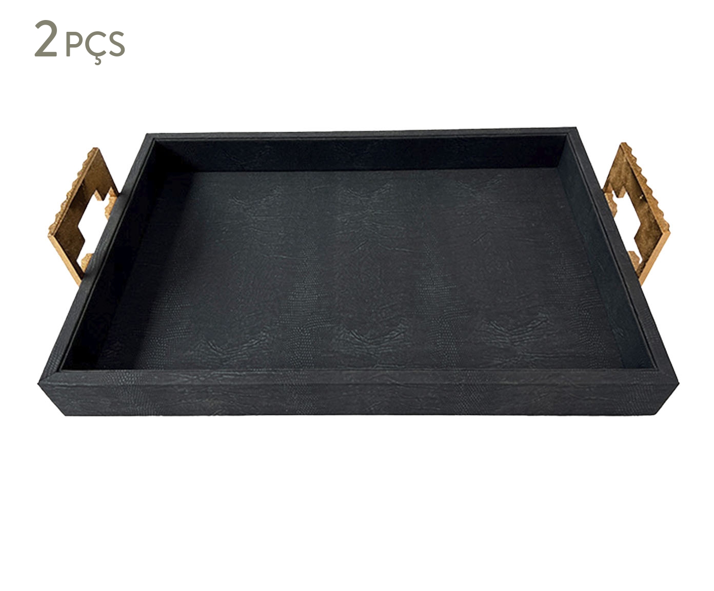 Jogo de Bandejas Decorativas Obscurit&eacute; Preto - image 0
