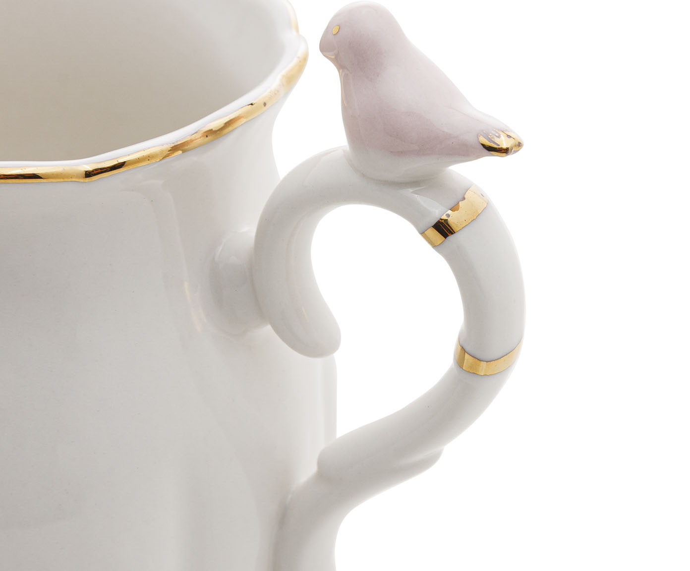 Leiteira de Porcelana Birds Branco image number 2