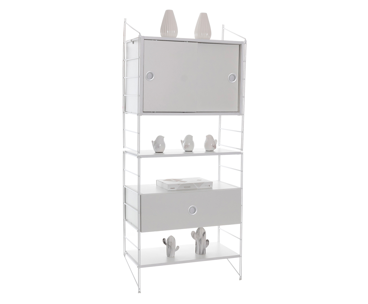 Estante com Arm&aacute;rio e Gaveta Stella Branco - image 0