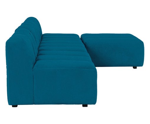 Jogo de Sof&aacute; em Veludo M&oacute;dulos Bud Azul Pav&atilde;o VI image number 5