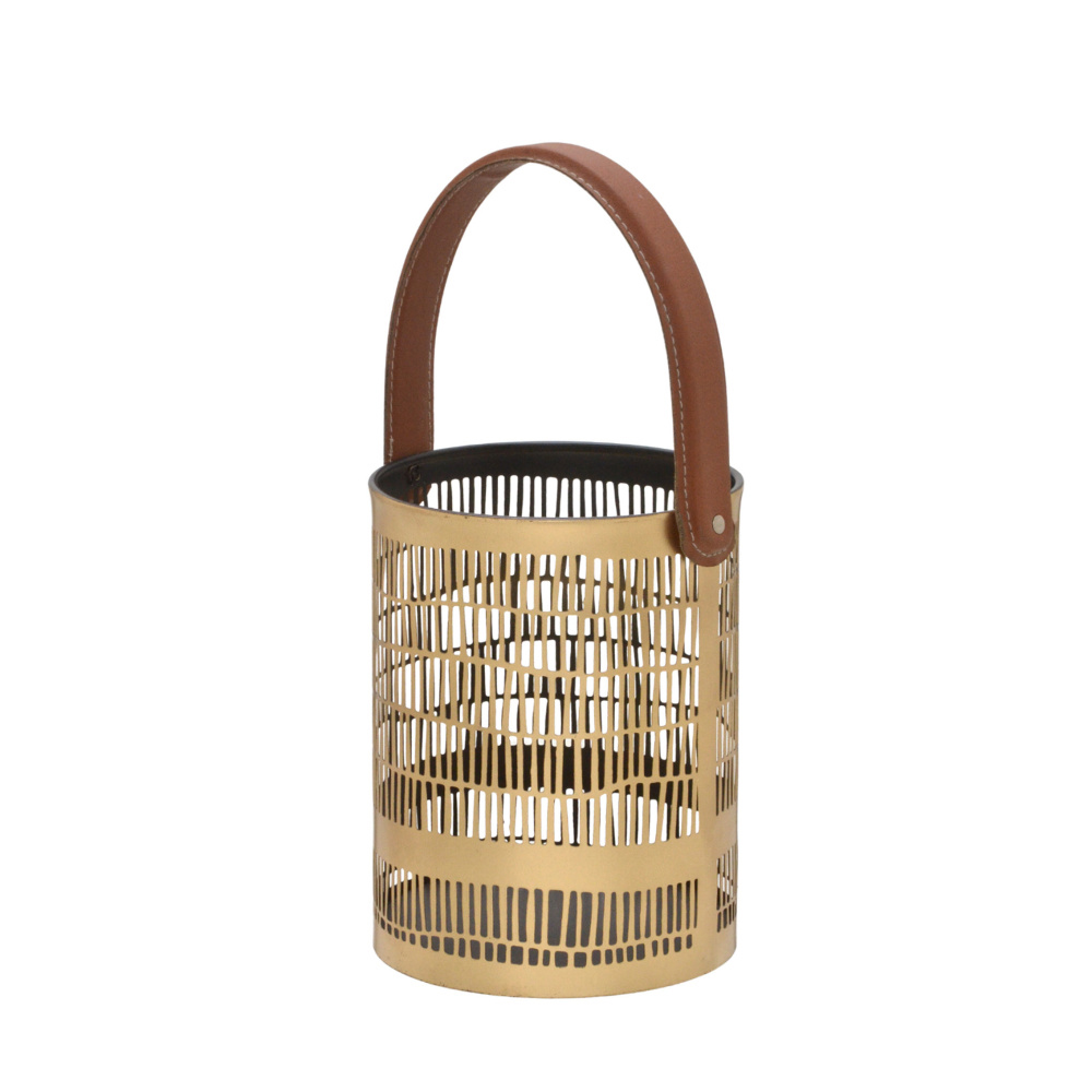 Lanterna Decorativa Dourado e Marrom - image 0