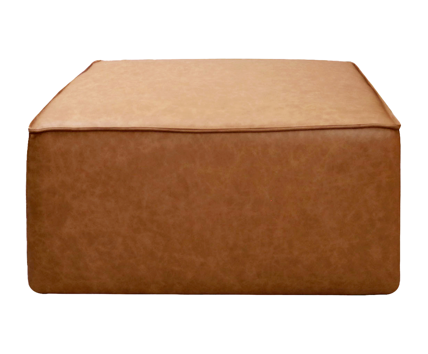Sof&aacute; m&oacute;dulo Puff Mensa em Couro Caramelo - image 0