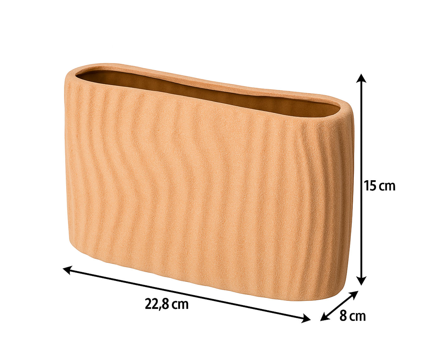 Vaso Cer&ecirc;mico Relevos Marrom image number 4