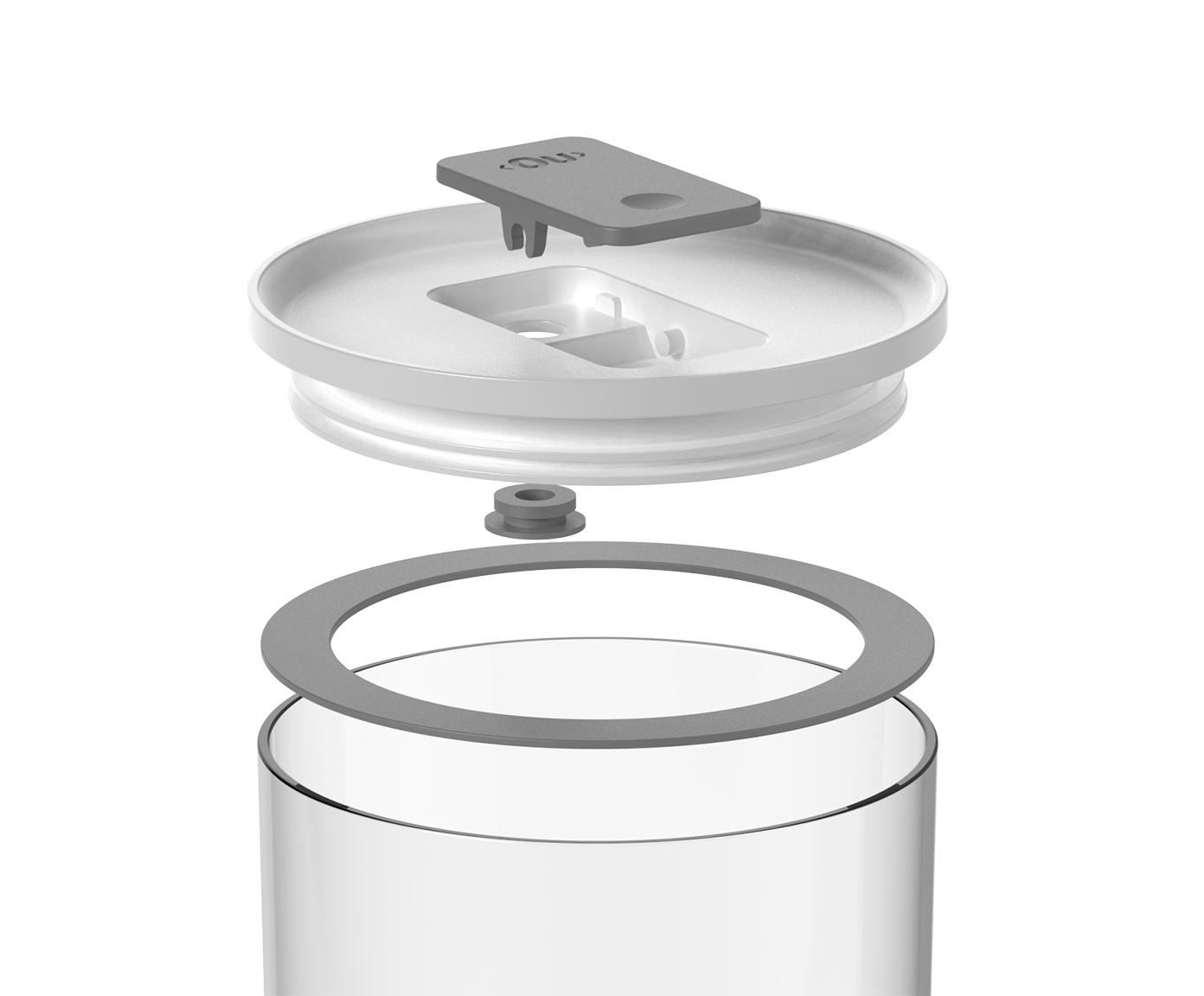 Pote Herm&eacute;tico Redondo Duo Lock Branco Fechado Branco - image 1