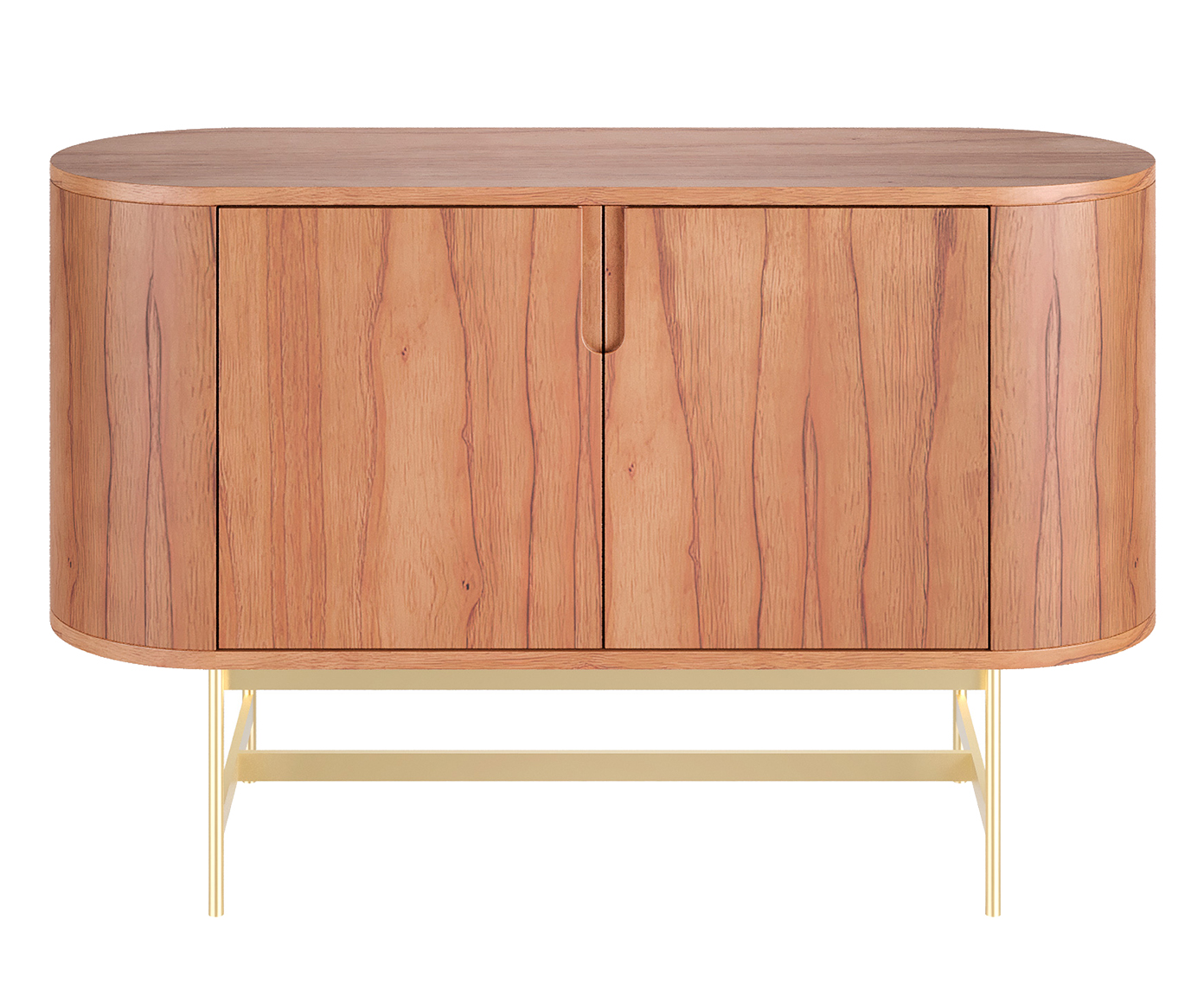 Buffet Curvo Evy Castanho e Dourado - image 0