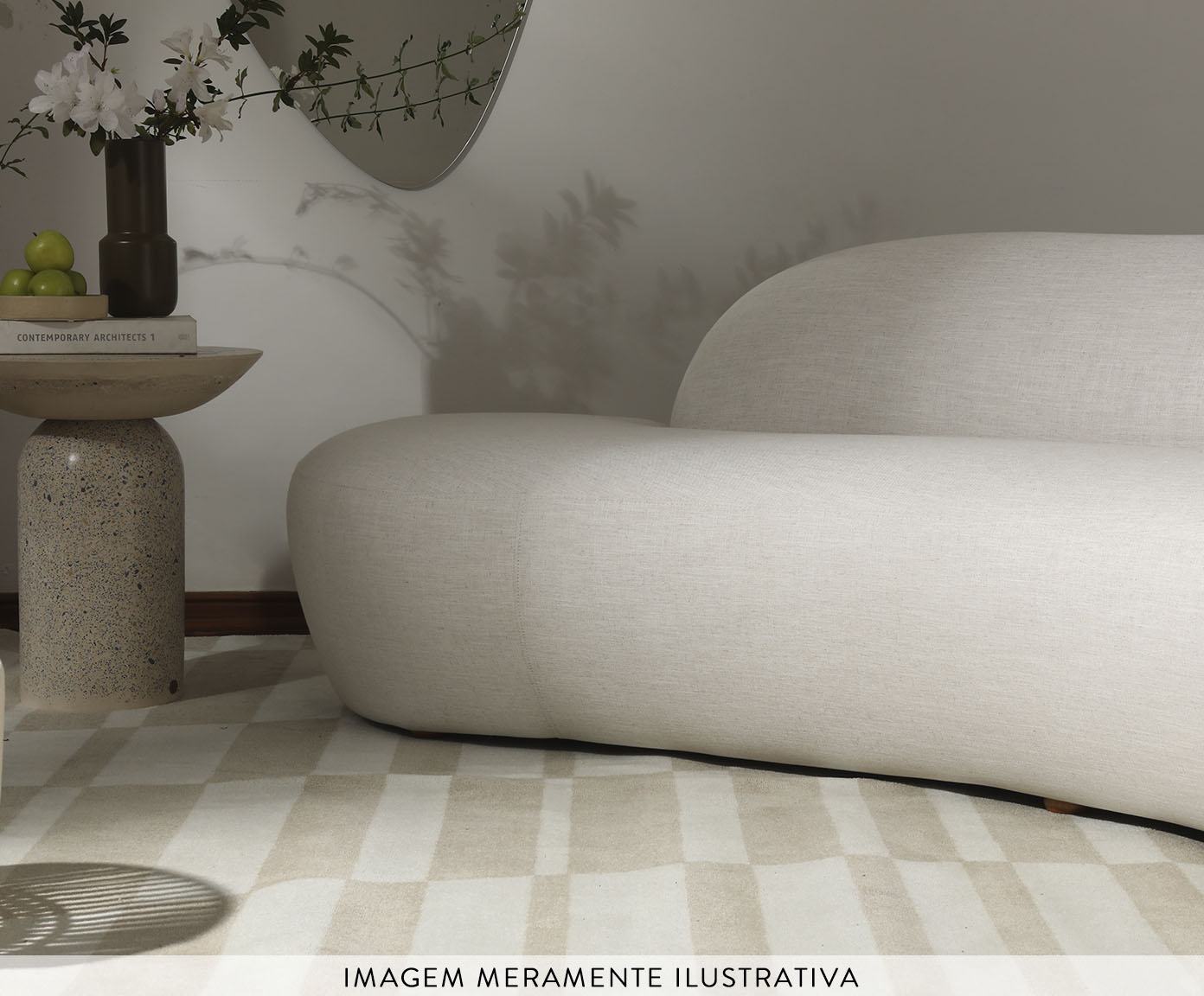 Mesa Lateral M&eacute;dia Brut em Granilite -  Branco image number 8