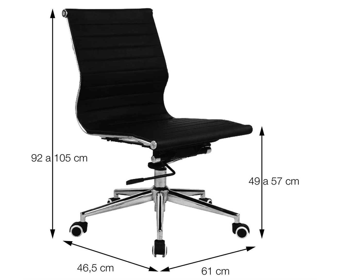 Cadeira Girat&oacute;ria com Rod&iacute;zios Office Eames Esteirinha image number 3