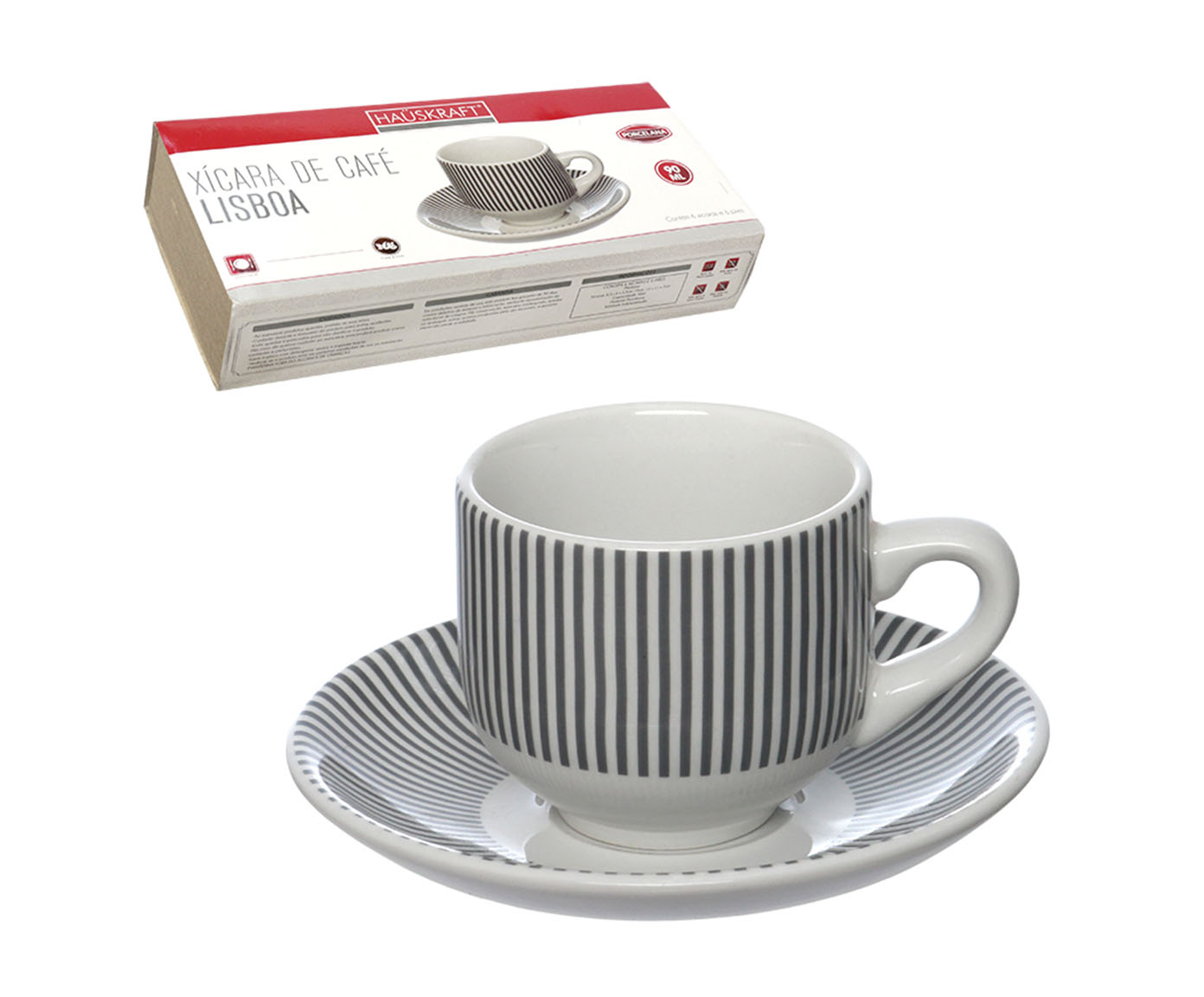 Jogo de X&iacute;cara para Caf&eacute; Lisboa em Porcelana Branca - image 1