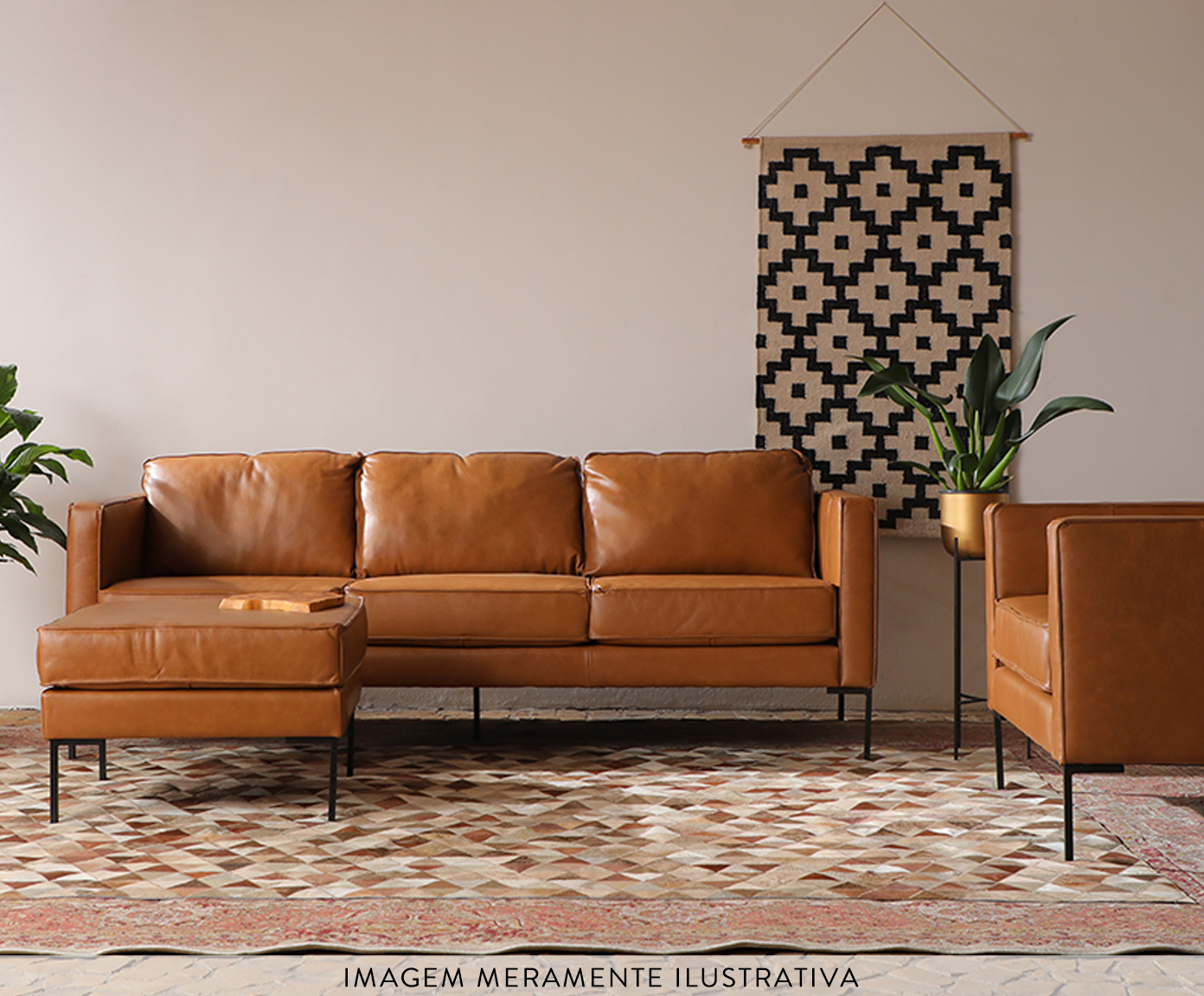 Poltrona em Couro Ettore - Tabaco - image 1