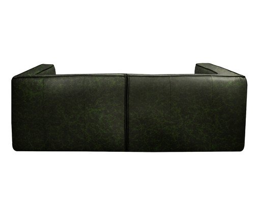Sof&aacute; 2 M&oacute;dulos Chaise Esquerdo Mensa em Couro Verde image number 3