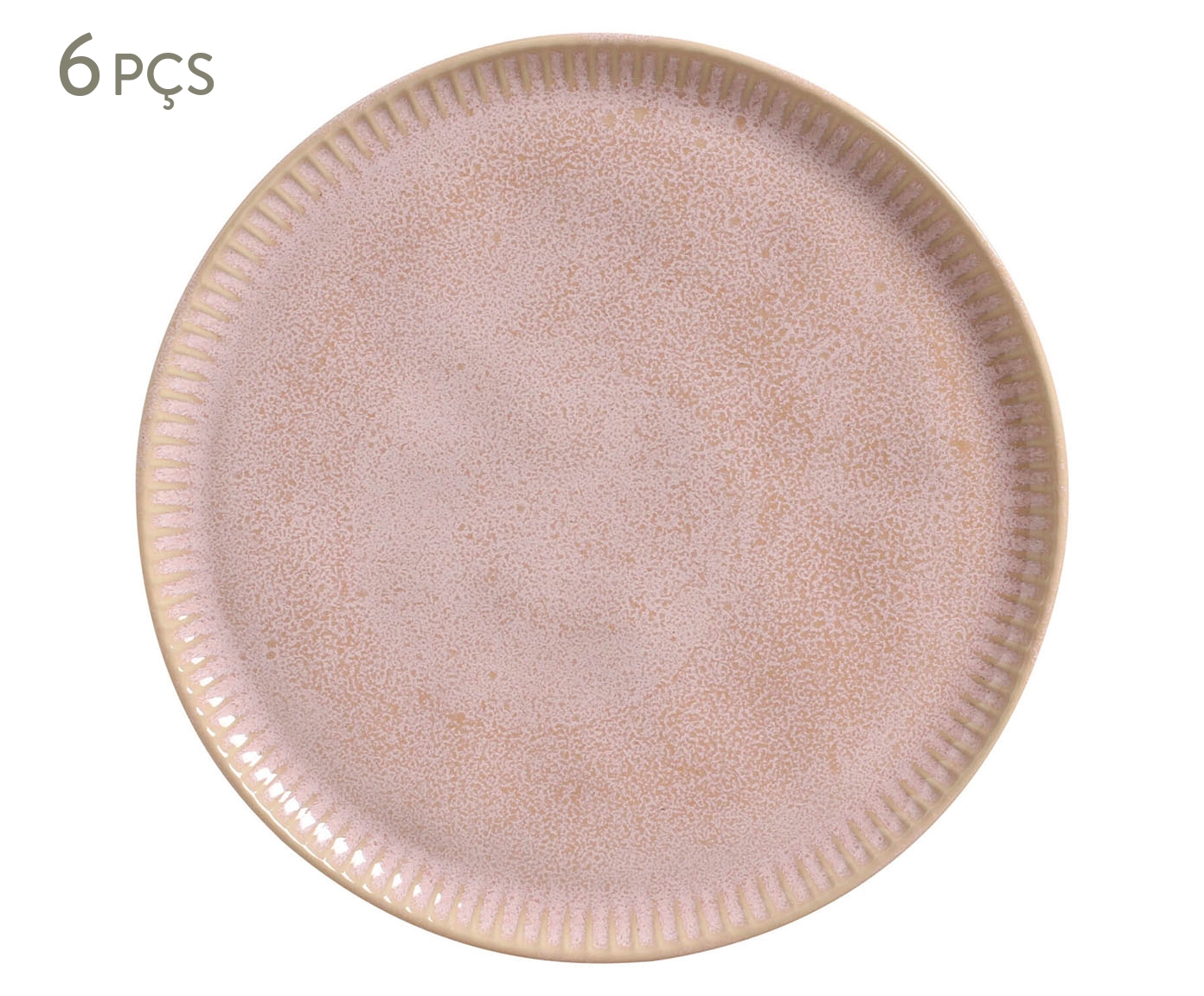 Jogo de Pratos Raso Linhas Litchi Rosa - image 0