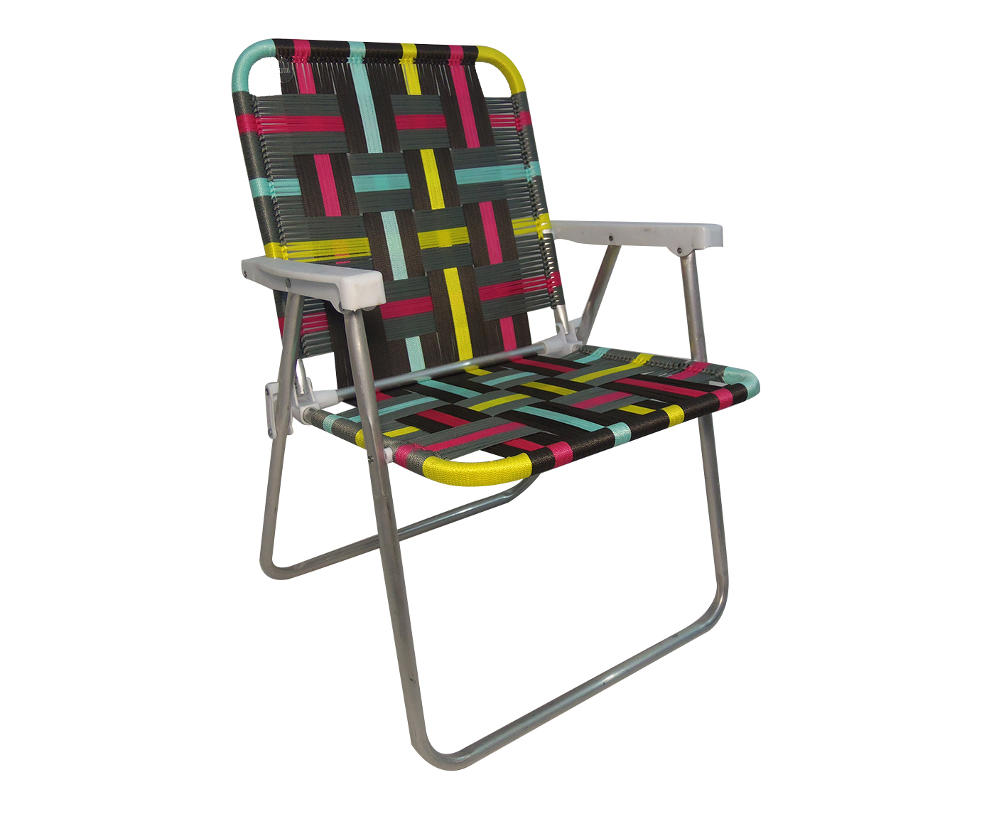 Cadeira de Praia Custom Faixas Cinzas e Pretas com Neon - image 0