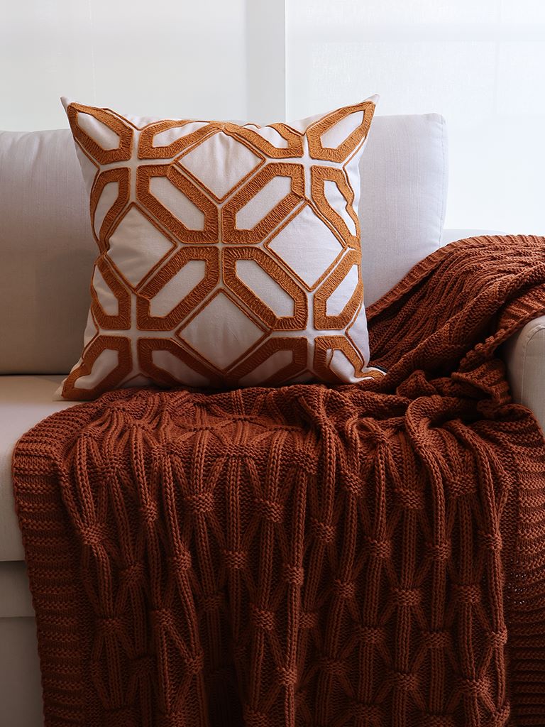 Almofada Souq Alto Relevo Bordado - Off White e Cobre image number 2