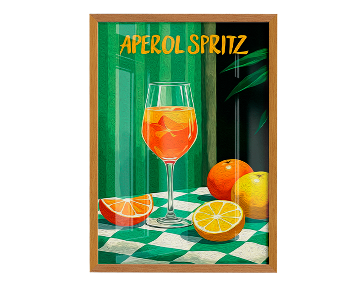 Quadro Um Aperol Spritz com Moldura Marrom - image 1