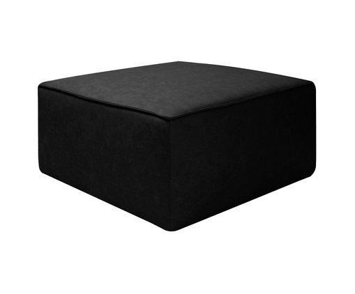 Sof&aacute; m&oacute;dulo Puff Mensa em Couro Preto image number 2