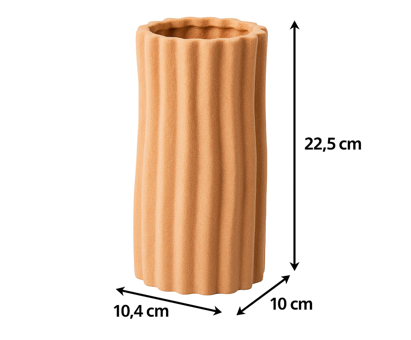 Vaso Cer&ecirc;mico Redondo Listras Marrom image number 4