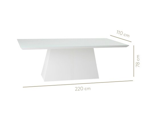 Mesa de Jantar Retangular Prisma - Branco - image 1
