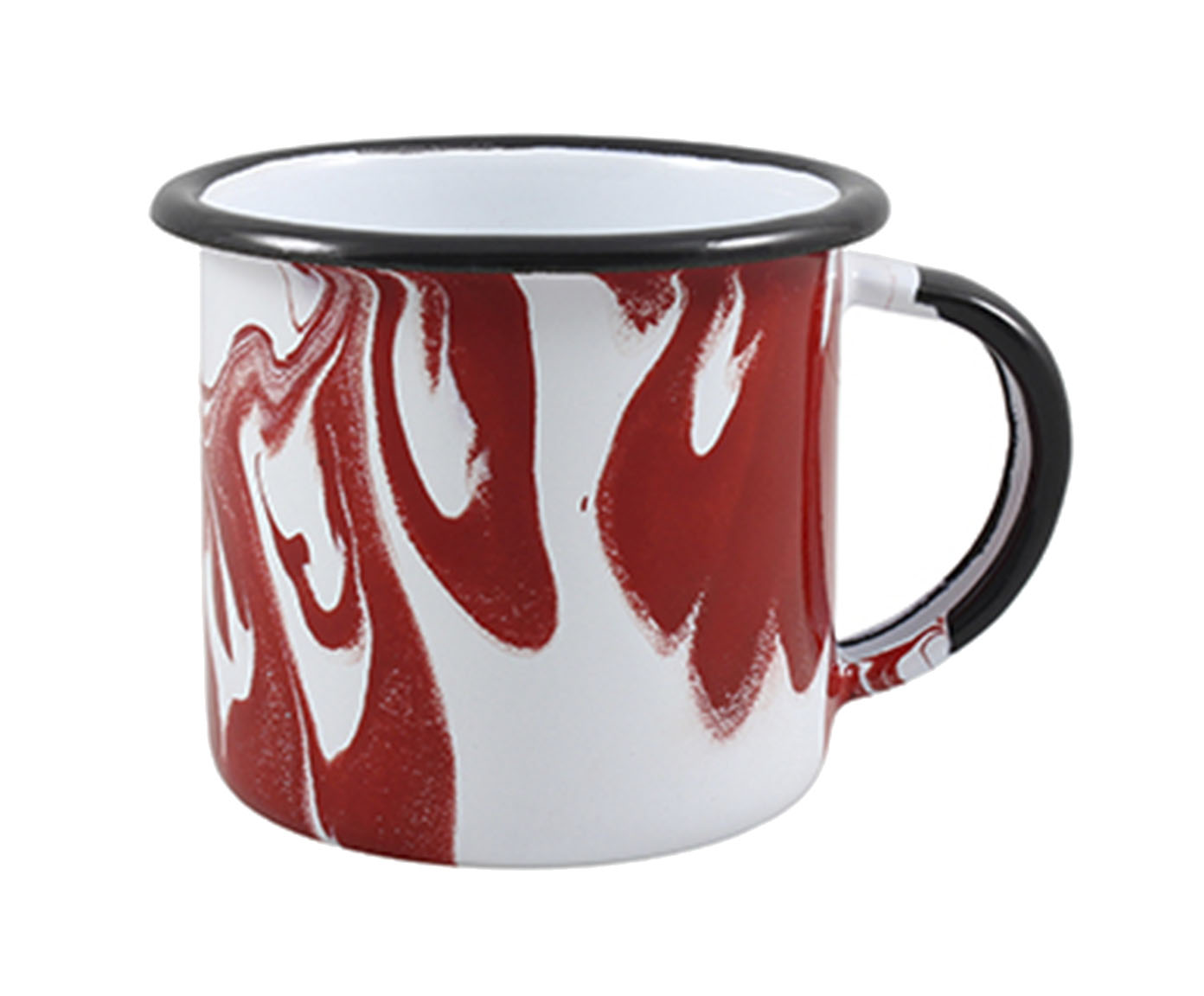 Caneca Esmaltada Marmorizada Vermelha image number 2