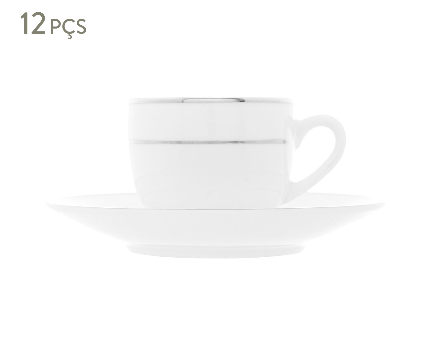 Jogo de X&iacute;caras para Caf&eacute; com Pires M&ocirc;naco Branco - image 0