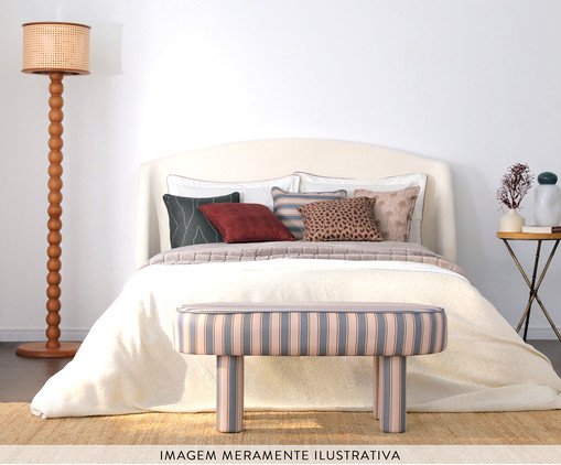 Puff Oval Bold Estampado Listras Cinza - image 1