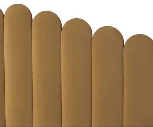 Cabeceira em Veludo La Donna - Amarelo Mostarda - image 1