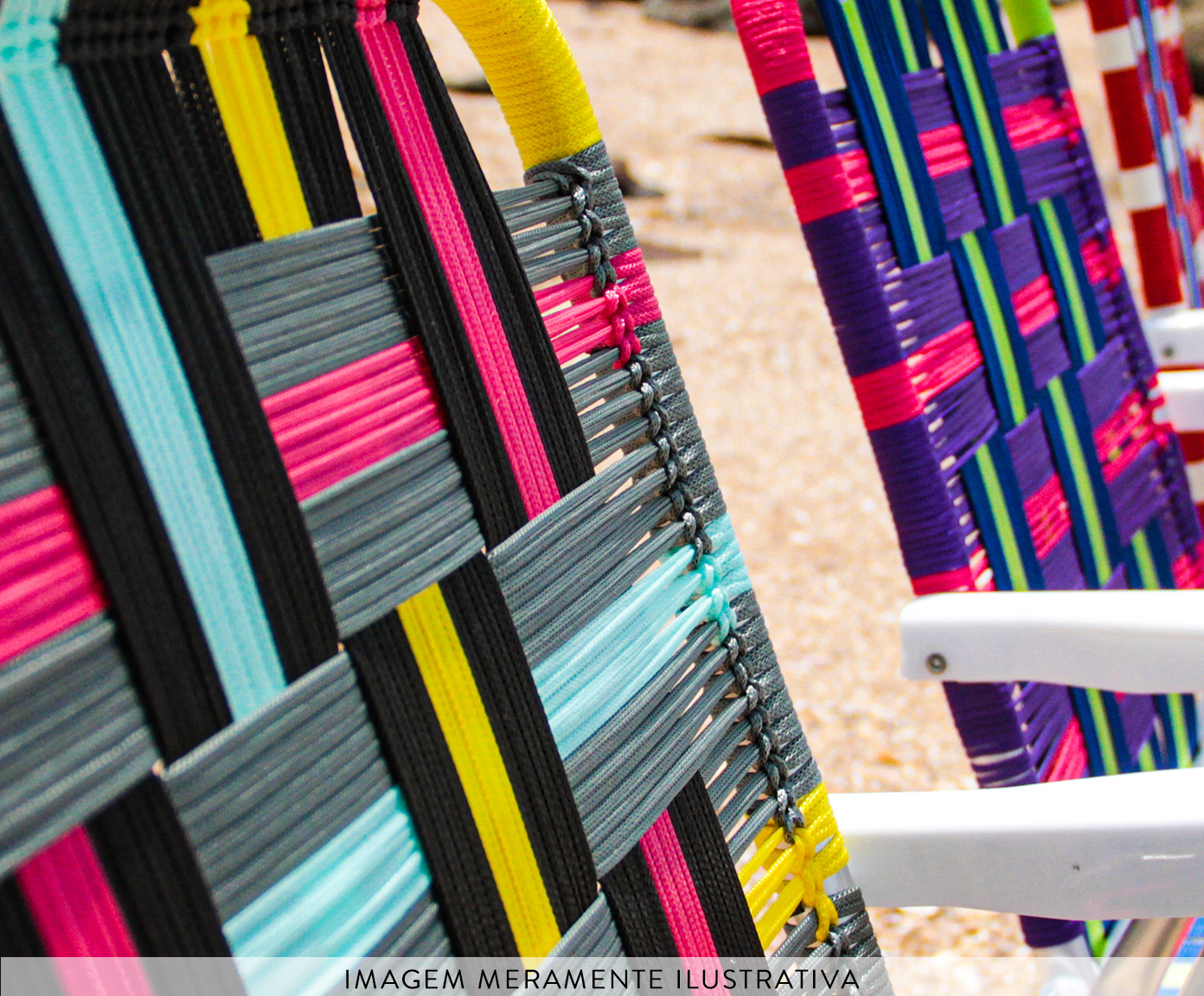 Cadeira de Praia Custom Faixas Cinzas e Pretas com Neon image number 6