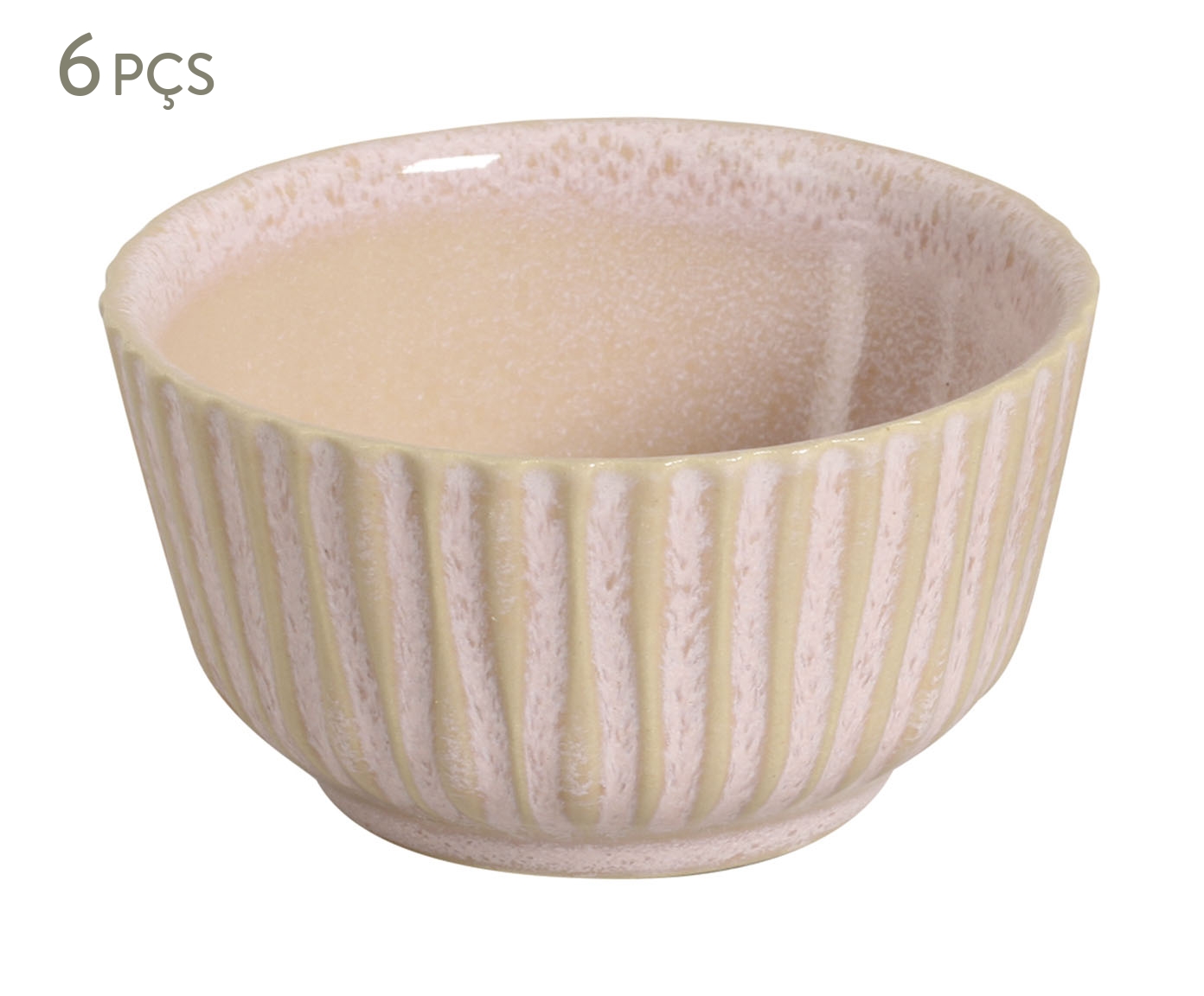 Jogo de Ramequins M&eacute;dio Linhas Litchi Rosa - image 0