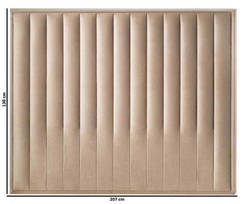 Cabeceira Painel em Veludo Vicenza - Bege Escuro image number 2