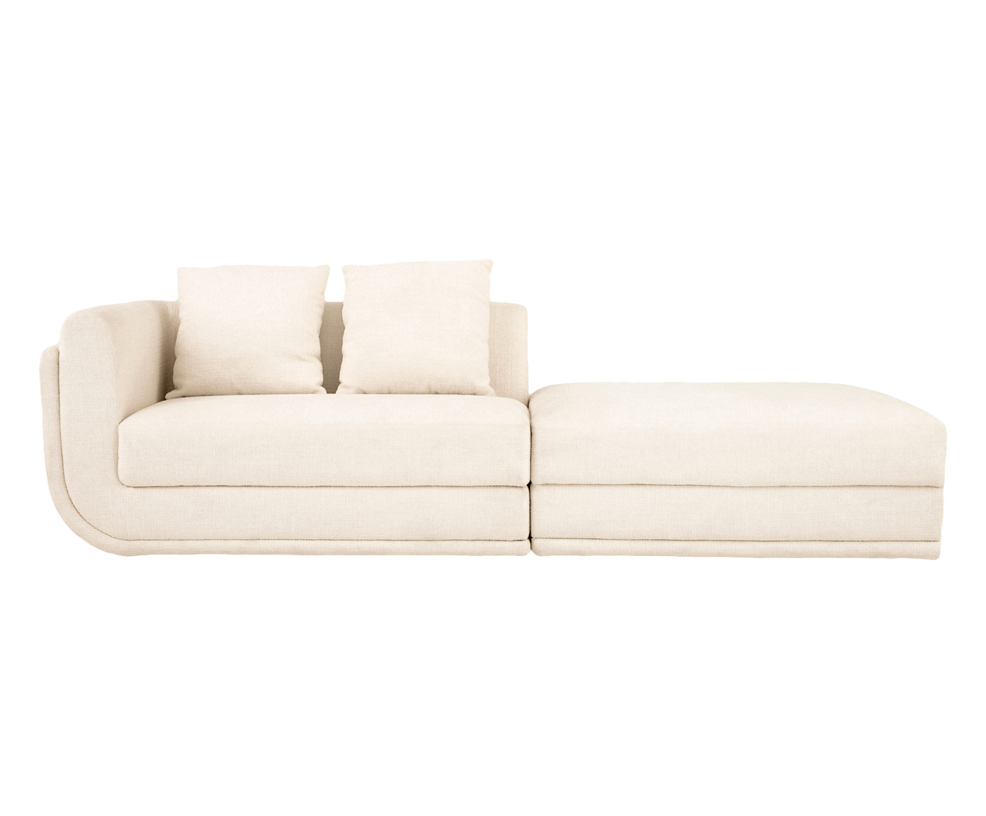Sof&aacute; Bra&ccedil;o Esquerdo com Puff em Boucle Strati Creme - image 0