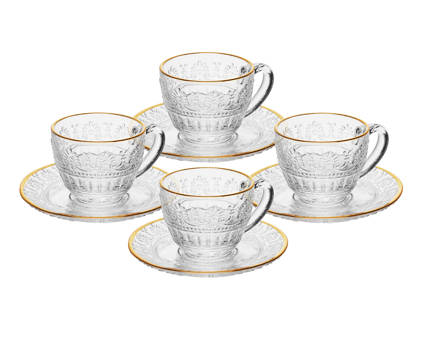 Jogo de X&iacute;caras para Caf&eacute; com Fio Dourado Mauve - image 1