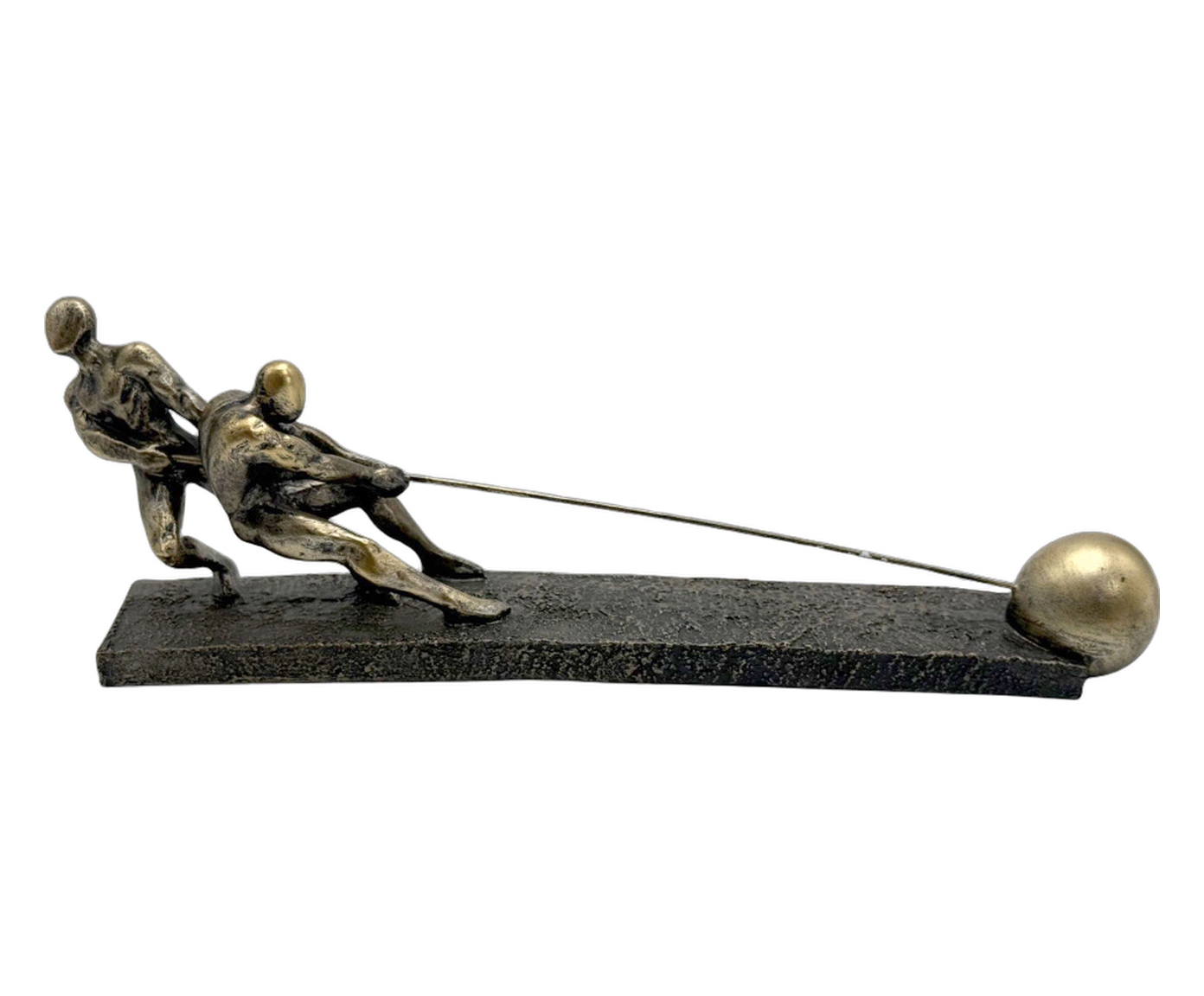Escultura Decorativa Moderno Chumbo e Dourado - image 0