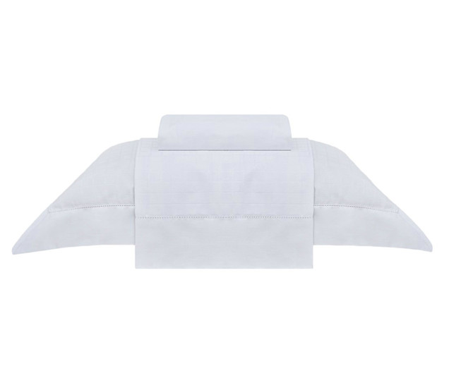 Jogo de Len&ccedil;ol Damask Square Branco - 300 Fios - image 1