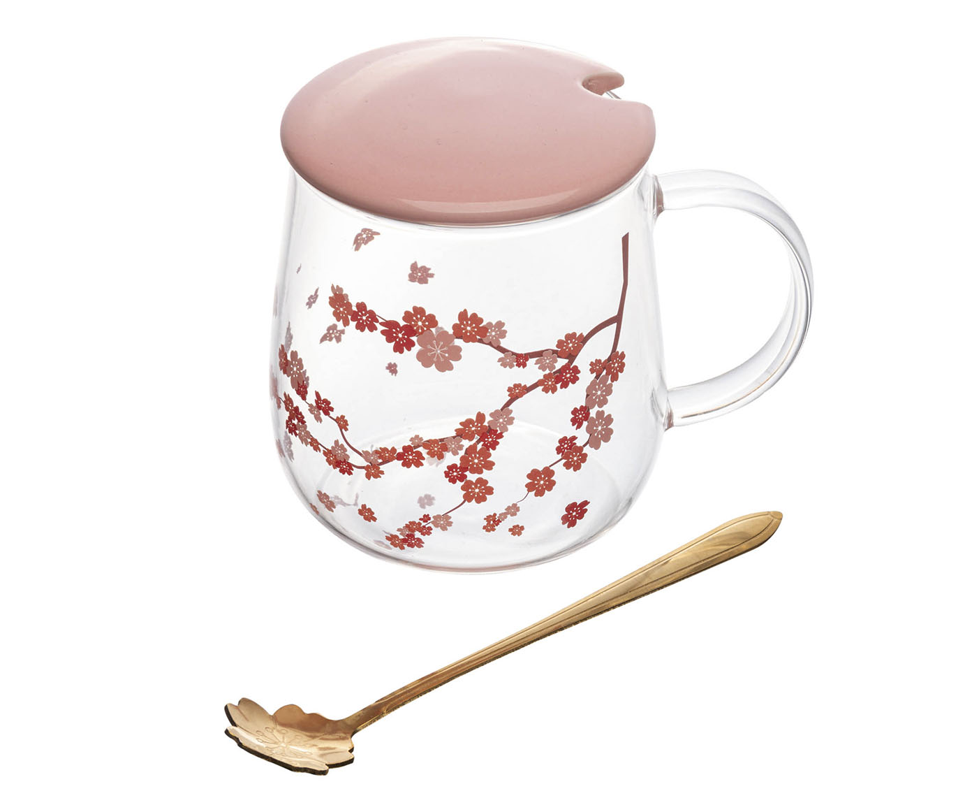 Caneca com Tampa e Colher Sakura - image 0